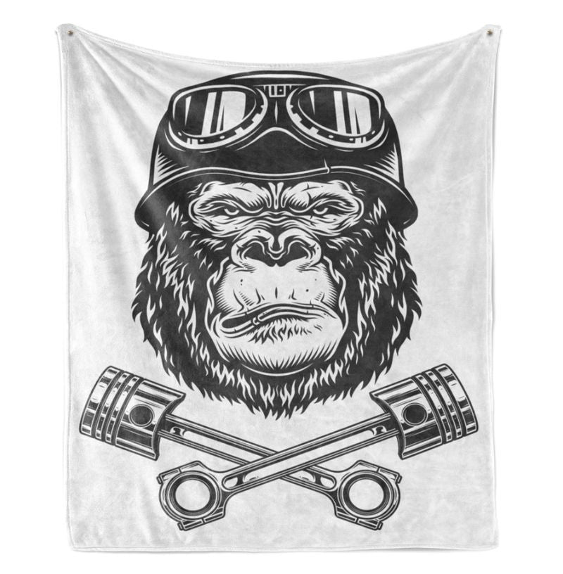 Bikergod Motorcycle Gorilla Biker Blanket NABC346