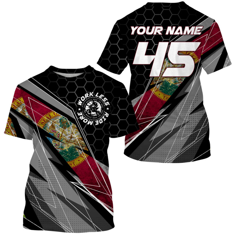Bikergod Motorcycle Work Less Ride More Custom Name And Number  T-shirt Design 3D Full Printed Sizes S - 5XL - NMK23A