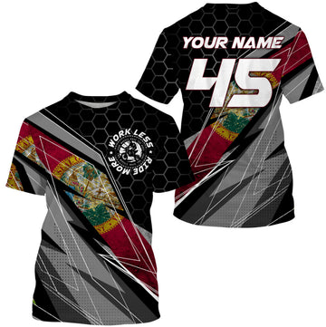 Bikergod Motorcycle Work Less Ride More Custom Name And Number  T-shirt Design 3D Full Printed Sizes S - 5XL - NMK23A