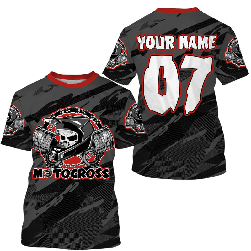 Bikergod Motorcycle Motocross Custom Name And Number  T-shirt Design 3D Full Printed Sizes S - 5XL - NMK329