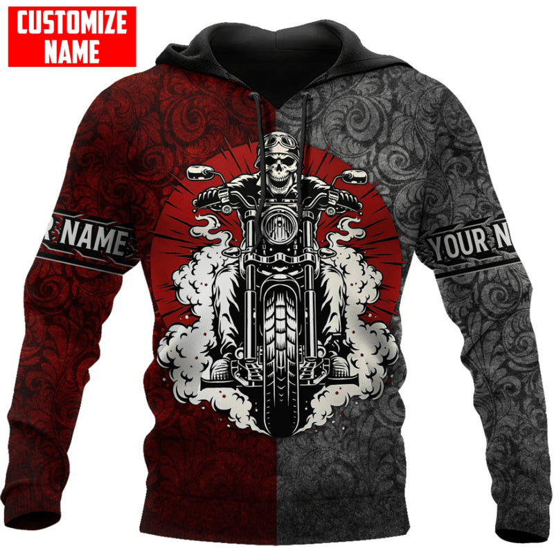Bikergod Motorcycle Custom name  Hoodie/Zip Hoodie Design 3D Full Printed Sizes S - 5XL- NMI235D