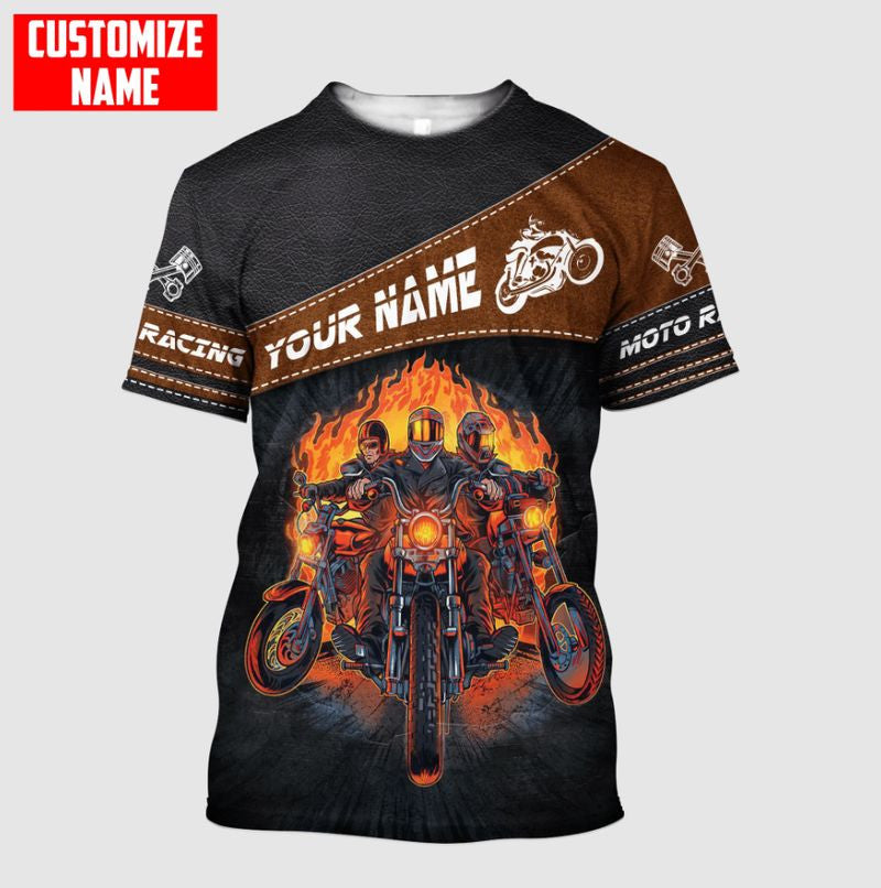 Bikergod Motorcycle Motor Racing Custom Name  T-shirt Design 3D Full Printed Sizes S - 5XL - NMI234A