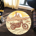 Bikergod Motorcycle Motorbike Biker Vintage Retro Round Rug NALA180