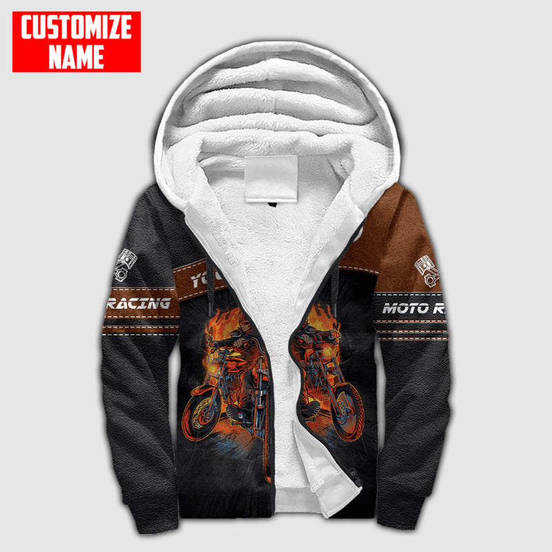 Bikergod Motorcycle Motor Racing Custom Name Fleece Hoodie Design 3D Full Printed Sizes S - 5XL NMI234G