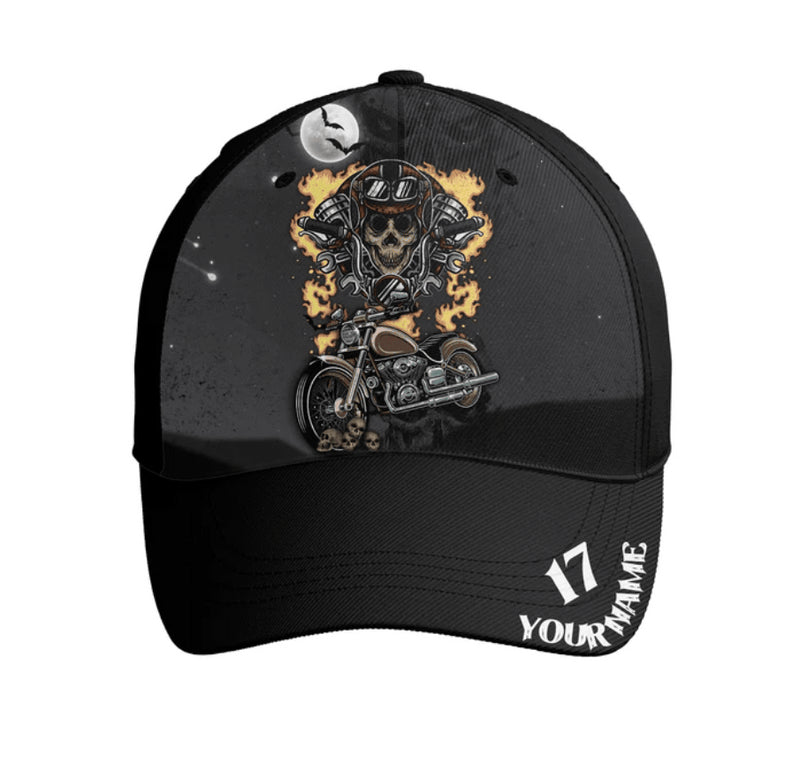 Bikergod Motorcycle Custom Name And Number Classic Cap NMI239