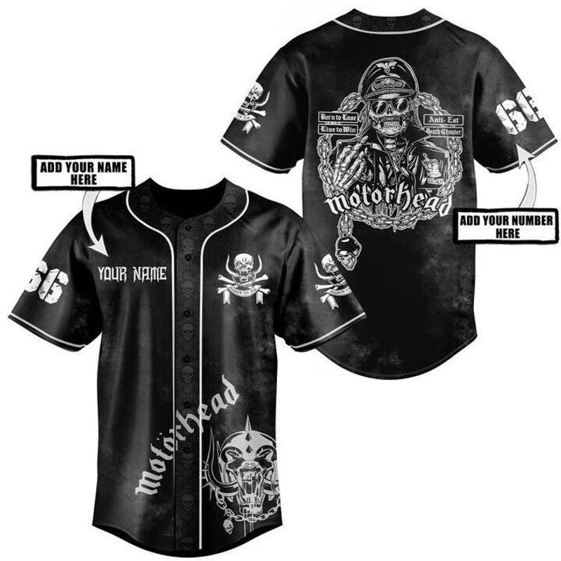 Bikergod Motorcycle Motorhead Custom Name Baseball Shirt Design 3D Full Printed High Quality - NMI236