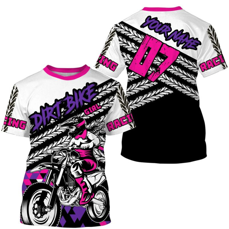 Bikergod Motorcycle Dirt Bike Custom Name And Number  T-shirt Design 3D Full Printed Sizes S - 5XL - NMK01
