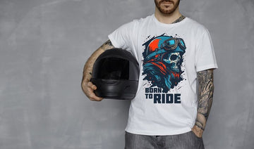 Bikergod Motorcycle Born to Ride Skull Biker T-shirt, Crew-neck Sweatshirt, Hoodie, Tank Top, V-neck T-shirt Design 2D Full Printed Sizes S - 5XL - NAMA323