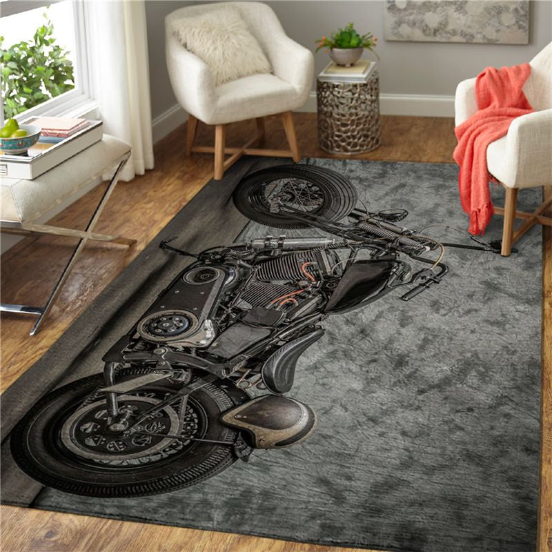 Bikergod Motorcycle Vintage Rug Home Floor Decor NAMA324