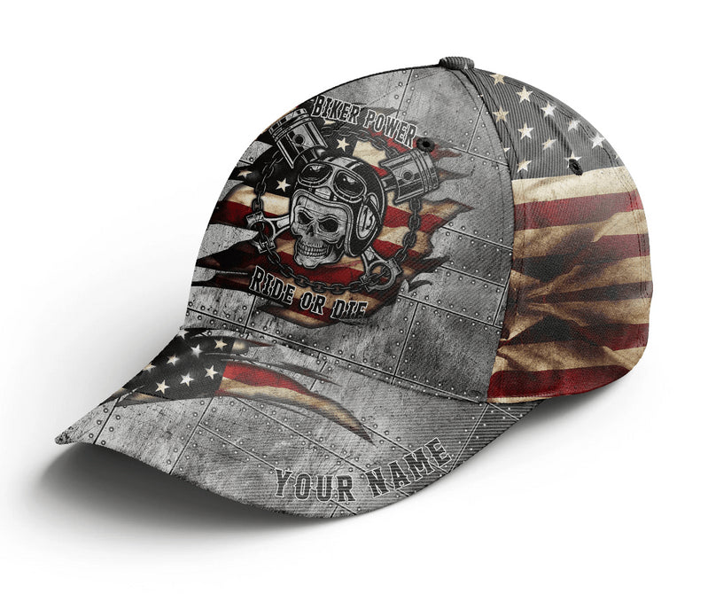 Bikergod Motorcycle Biker Power Ride Or Die Custom Name Classic Cap NMI254
