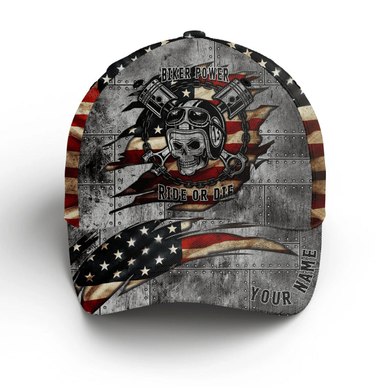 Bikergod Motorcycle Biker Power Ride Or Die Custom Name Classic Cap NMI254
