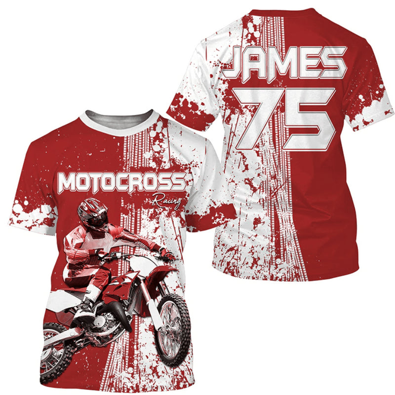 Bikergod Motorcycle Custom Name And Number  T-shirt Design 3D Full Printed Sizes S - 5XL - NMK03