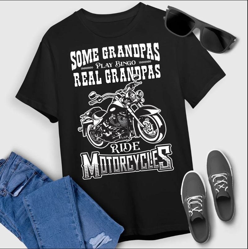 Bikergod Motorcycle Real Grandpas Ride Motorcycles T-shirt, Crew-neck Sweatshirt, Hoodie, Tank Top, V-neck T-shirt Design 2D Full Printed Sizes S - 5XL - NAMA281