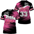 Bikergod Motorcycle Ride Like A Girl Custom Name And Number  T-shirt Design 3D Full Printed Sizes S - 5XL - NMTM344