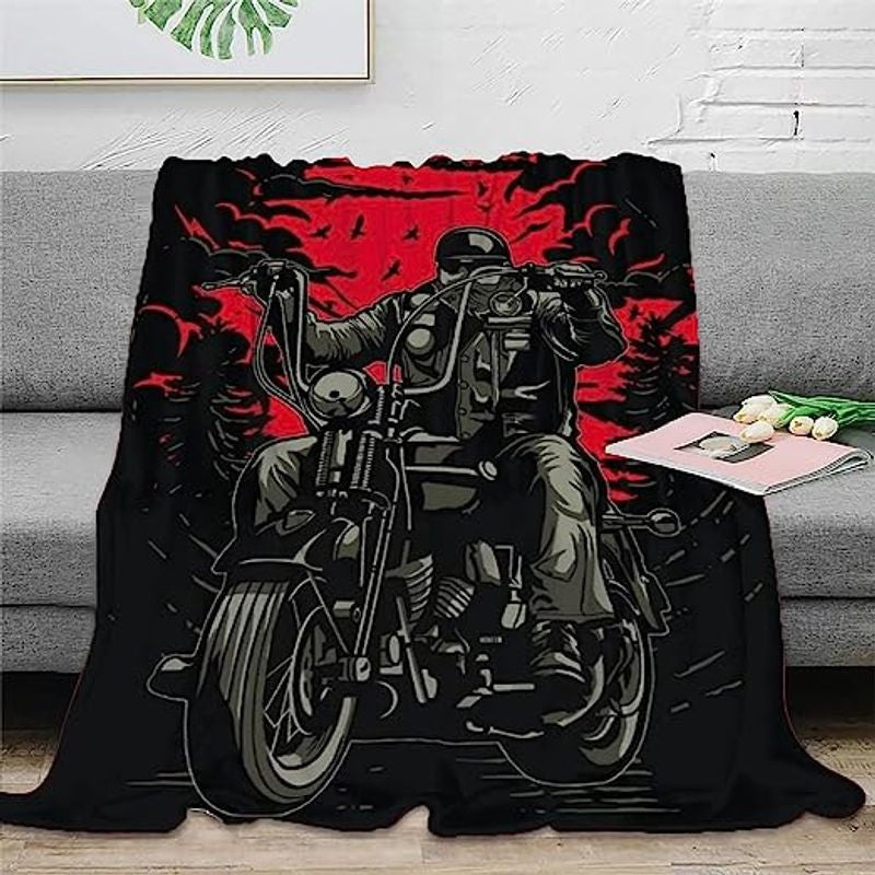 Bikergod Motorcycle Grumpy Old Biker Blanket NAMA516