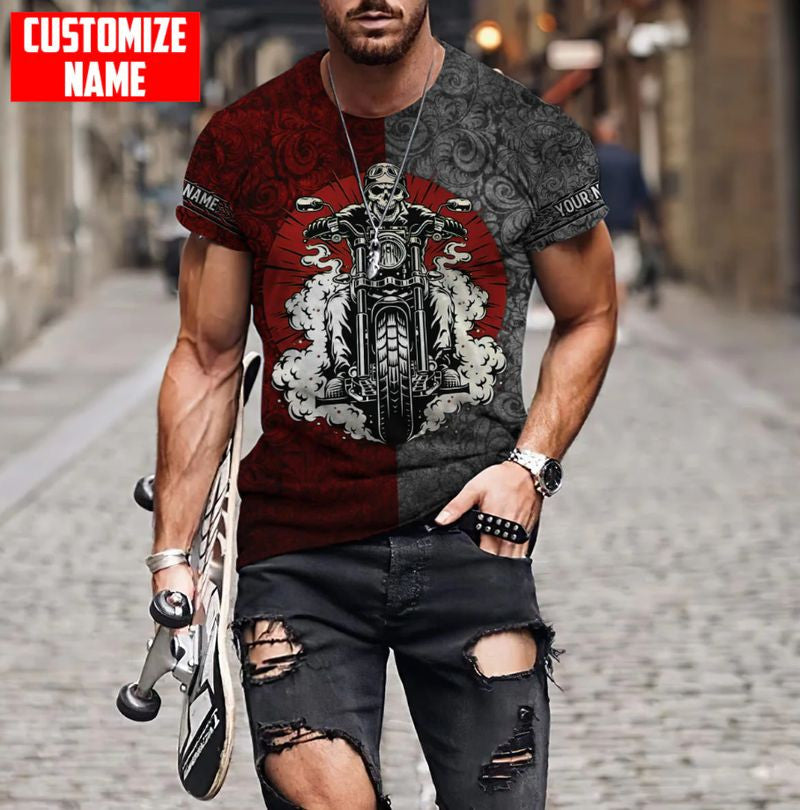 Bikergod Motorcycle Custom Name  T-shirt Design 3D Full Printed Sizes S - 5XL - NMI235A