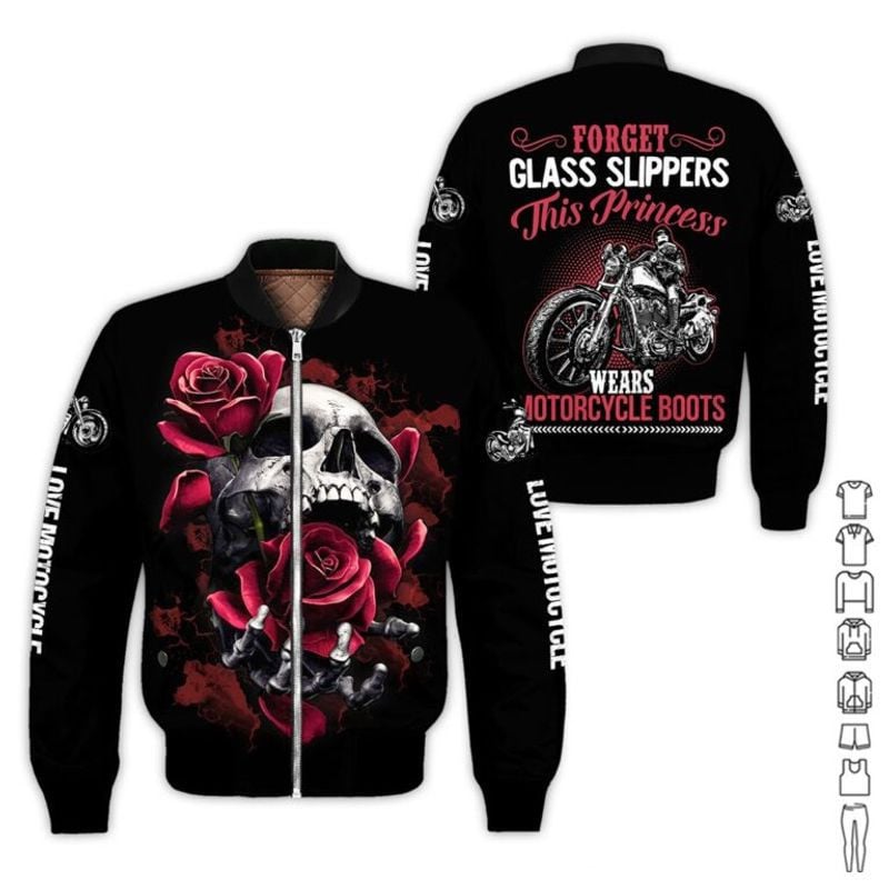 Bikergod Motorcycle This Princess Wears Motorcycle Boots Bomber Jacket Design 3D Full Printed